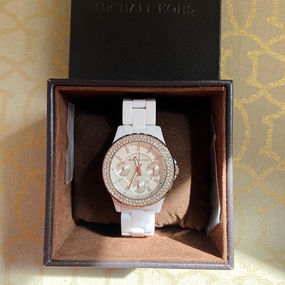 Michael Kors Women’s Multi-Function White Watch.